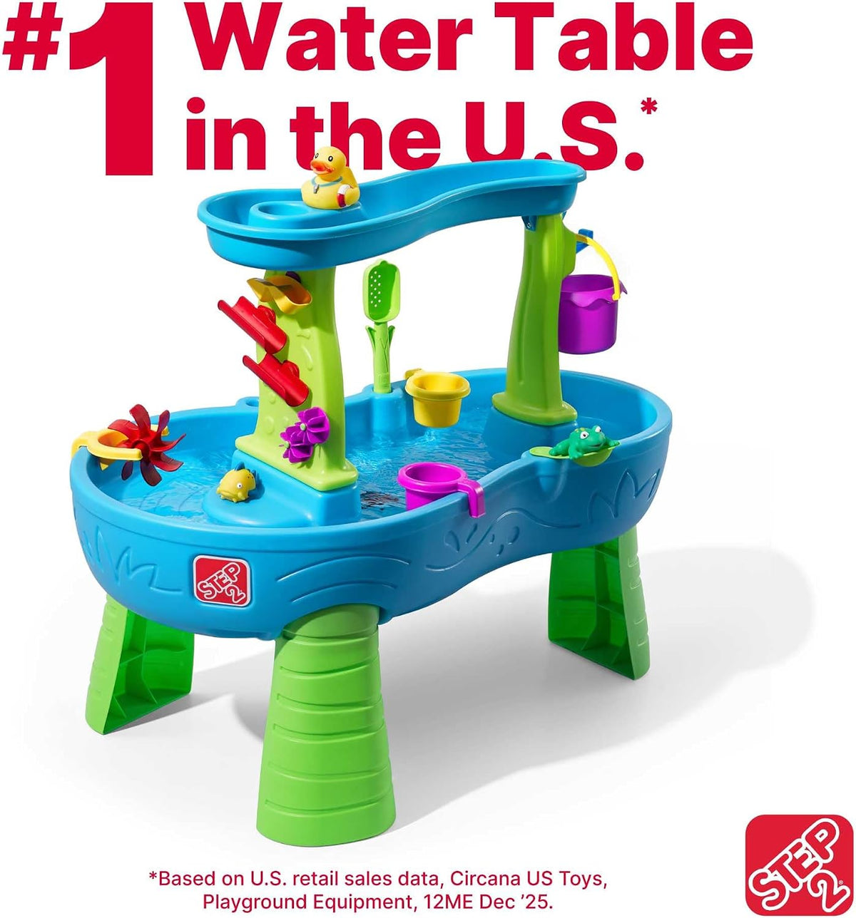 Rain Showers Splash Pond Toddler Water Table, Outdoor Kids Water Sensory Table
