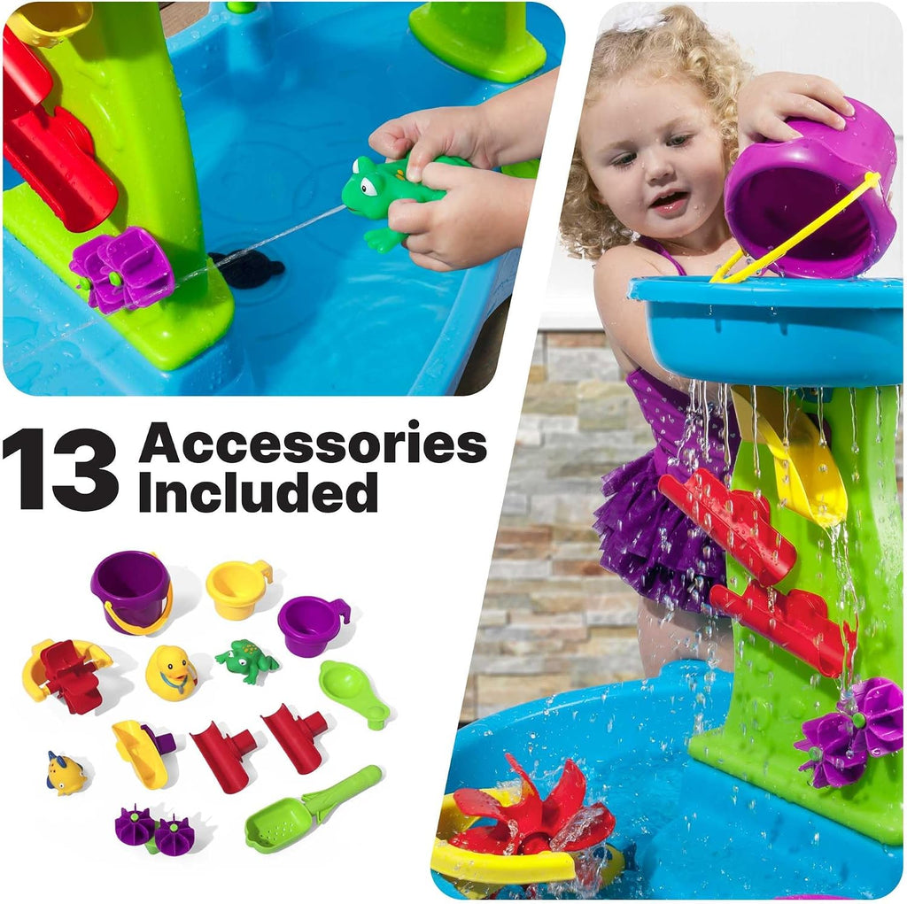 Rain Showers Splash Pond Toddler Water Table, Outdoor Kids Water Sensory Table
