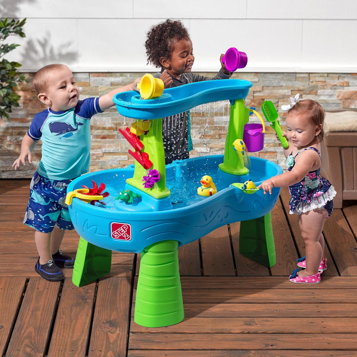 Rain Showers Splash Pond Toddler Water Table, Outdoor Kids Water Sensory Table